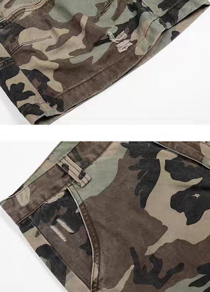 【MAXDSTR】Mid-length camouflage design half cargo pants  MD0209