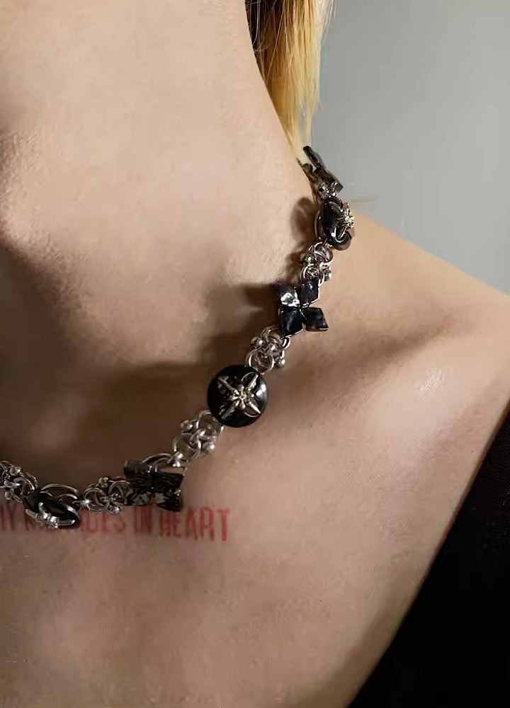 Black pearl attachment orb design necklace HL2959