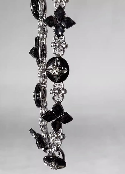 [9/11 new item] Black pearl attachment orb design necklace HL2959