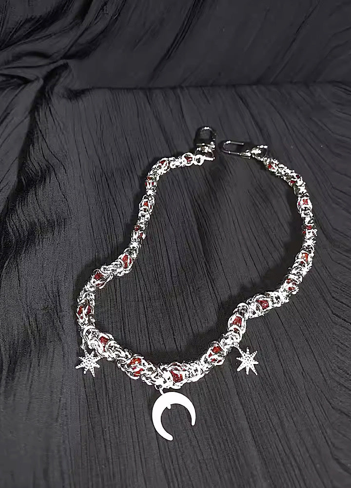 [9/11 new item] Moonlight design sparkling chain necklace HL2958