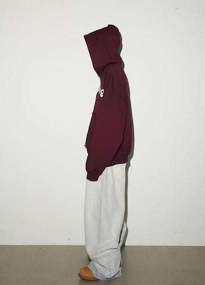 【MICHINNYON】Random wash street style oversized half-zip hoodie  MY0068