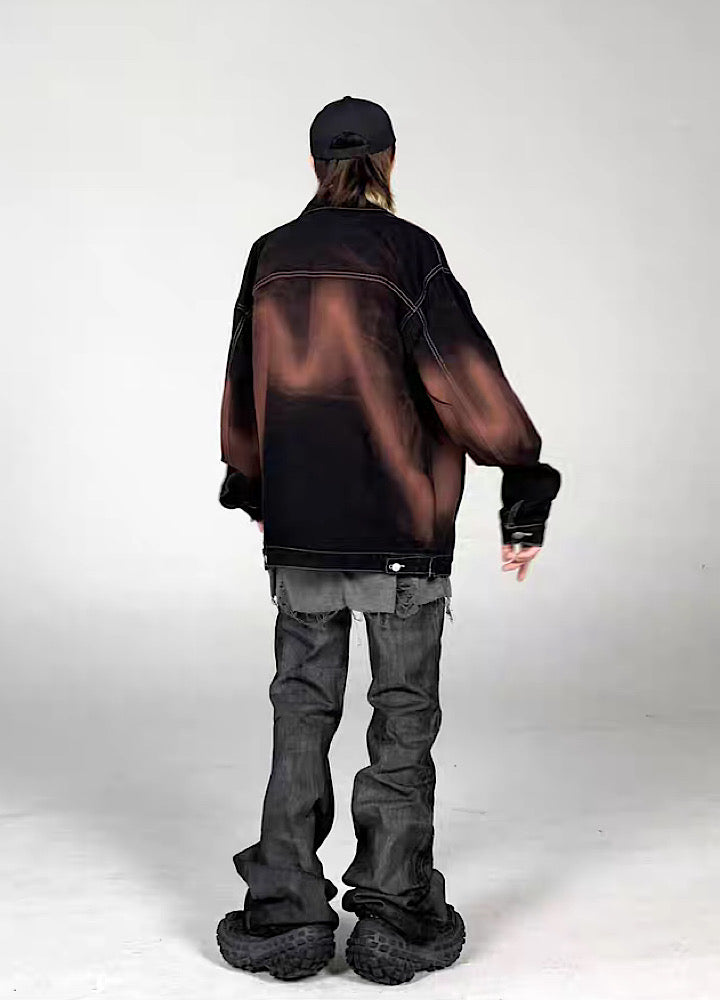 【5/21新作】Dirt wash design mid-length flare straight denim pants  HL3151