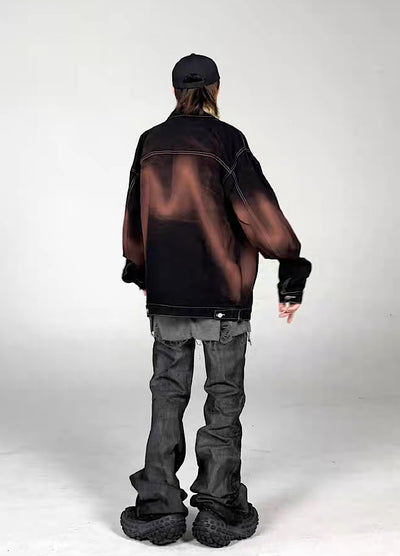 【5/21新作】Dirt wash design mid-length flare straight denim pants  HL3151