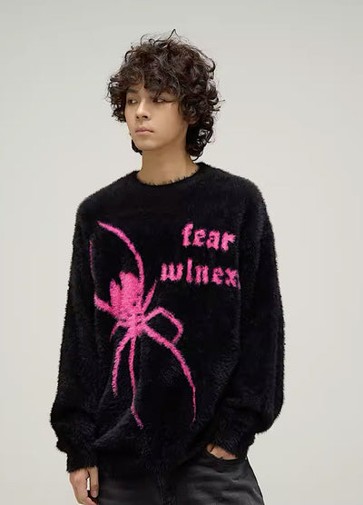 【9/11新作】Art color spider design pastel knit  HL2951