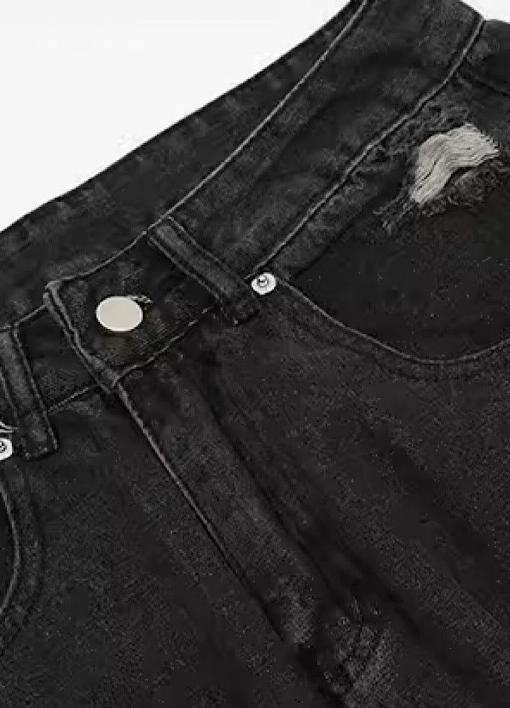 MR nearly] Multi-over pocket multiple cargo design denim