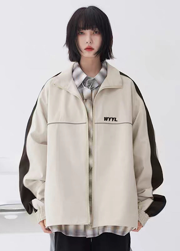 【Universal Gravity Museum】Soft design loose silhouette bicolor jacket  UG0035