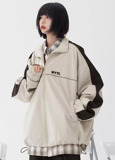 [Universal Gravity Museum] Soft design loose silhouette bicolor jacket UG0035