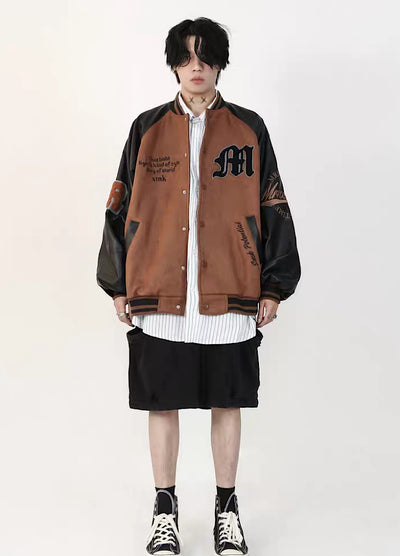【MR nearly】Casual Sporty Initial Design College Jacket  MR0055