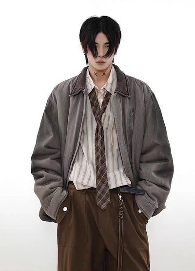 【MR nearly】Faded gradient wash wool style denim jacket  MR0056
