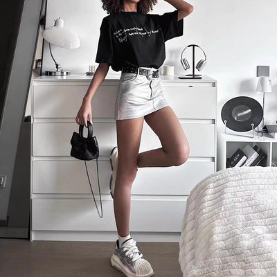 【12/3新作】 Futuristic Y2K casual style upper design platform sneakers  HL3214