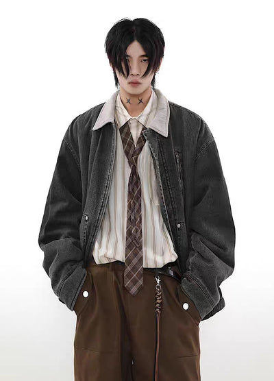 【MR nearly】Faded gradient wash wool style denim jacket  MR0056
