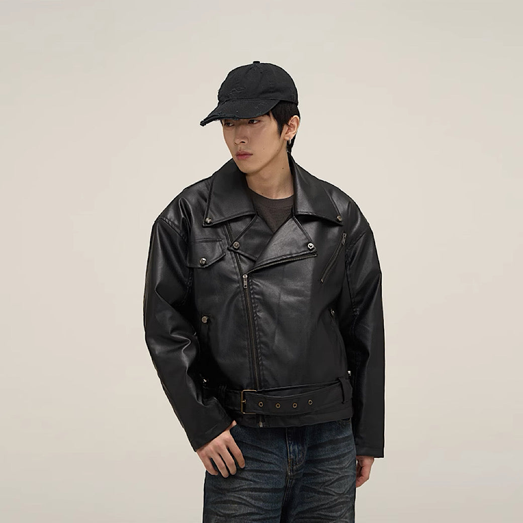 Riders form design silhouette leather jacket HL2978