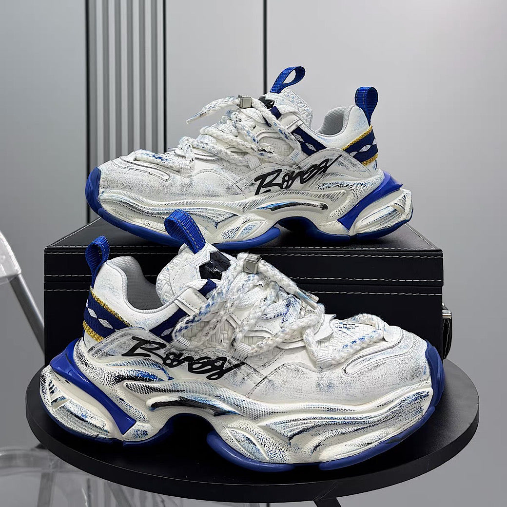 【12/3新作】 Dirt design upper ride style one point color select platform sneakers  HL3216