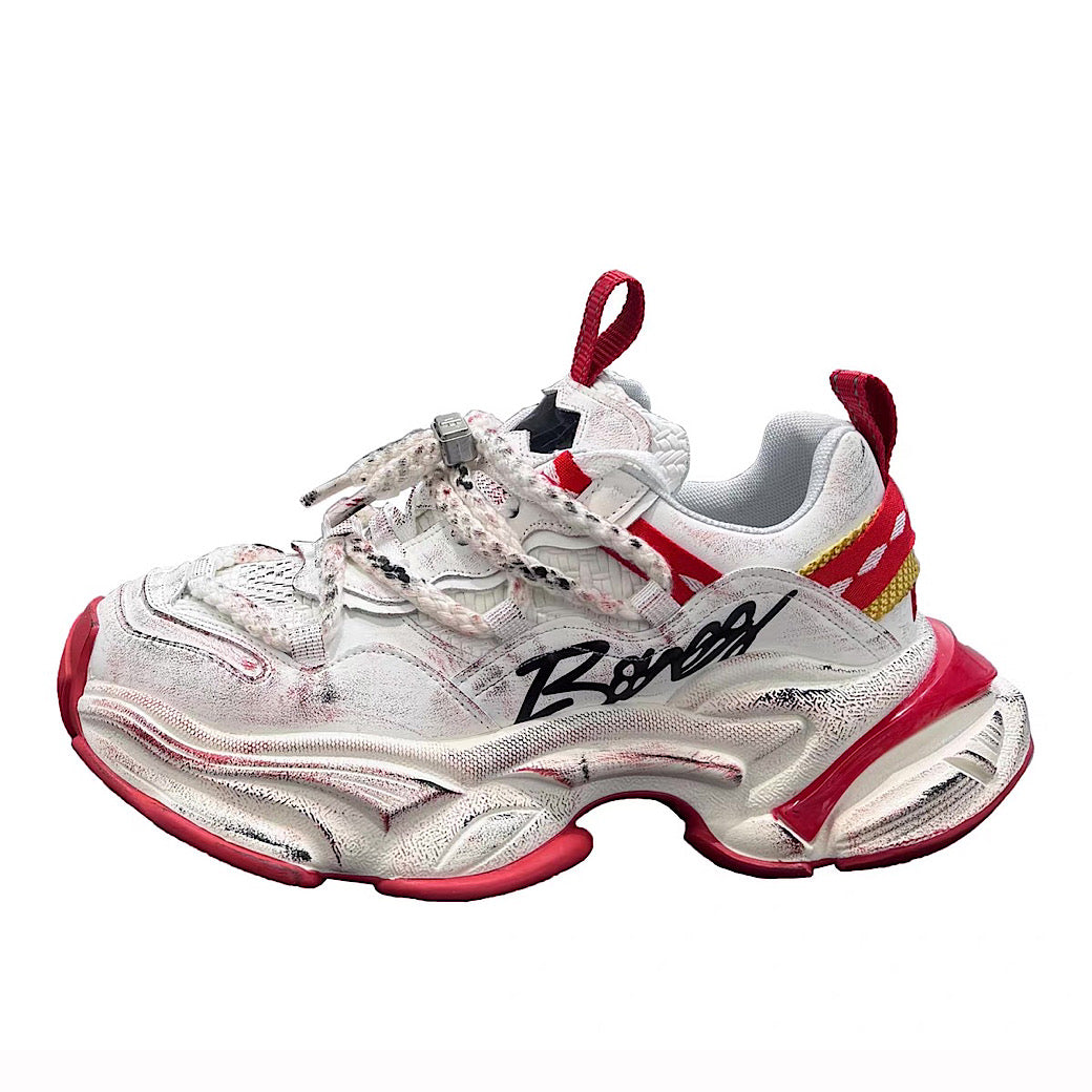 【12/3新作】 Dirt design upper ride style one point color select platform sneakers  HL3216