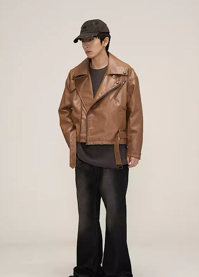 【10/30新作】Riders form design silhouette leather jacket  HL2978