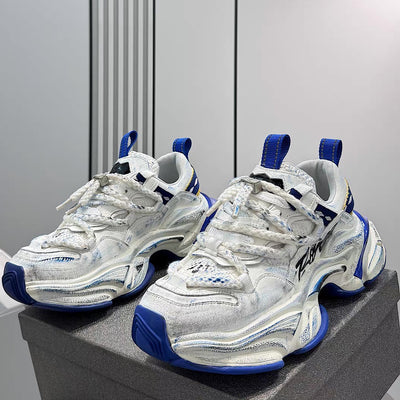 【12/3新作】 Dirt design upper ride style one point color select platform sneakers  HL3216