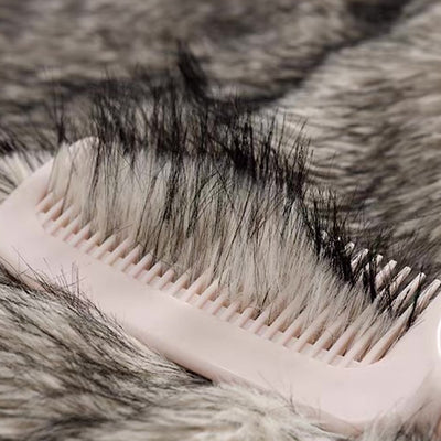 【12/3新作】 Simple design reversible fur style wide hoodie jacket  HL3217