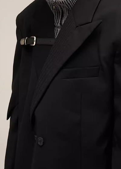 Regular high belt design tailored jacket HL2980