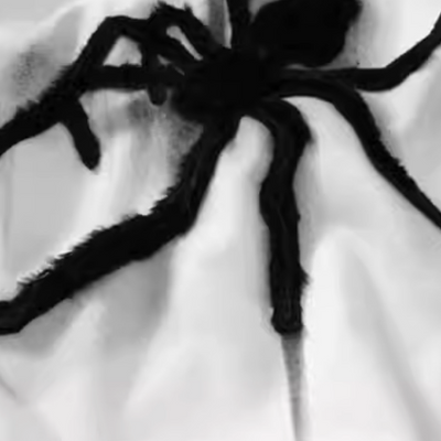 [VEG Dream] Allover Paint Spider Monotone Patchment Hoodie VD0213