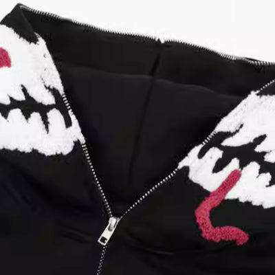 [VEG Dream] Front spider design monochrome color full zip hoodie VD0216
