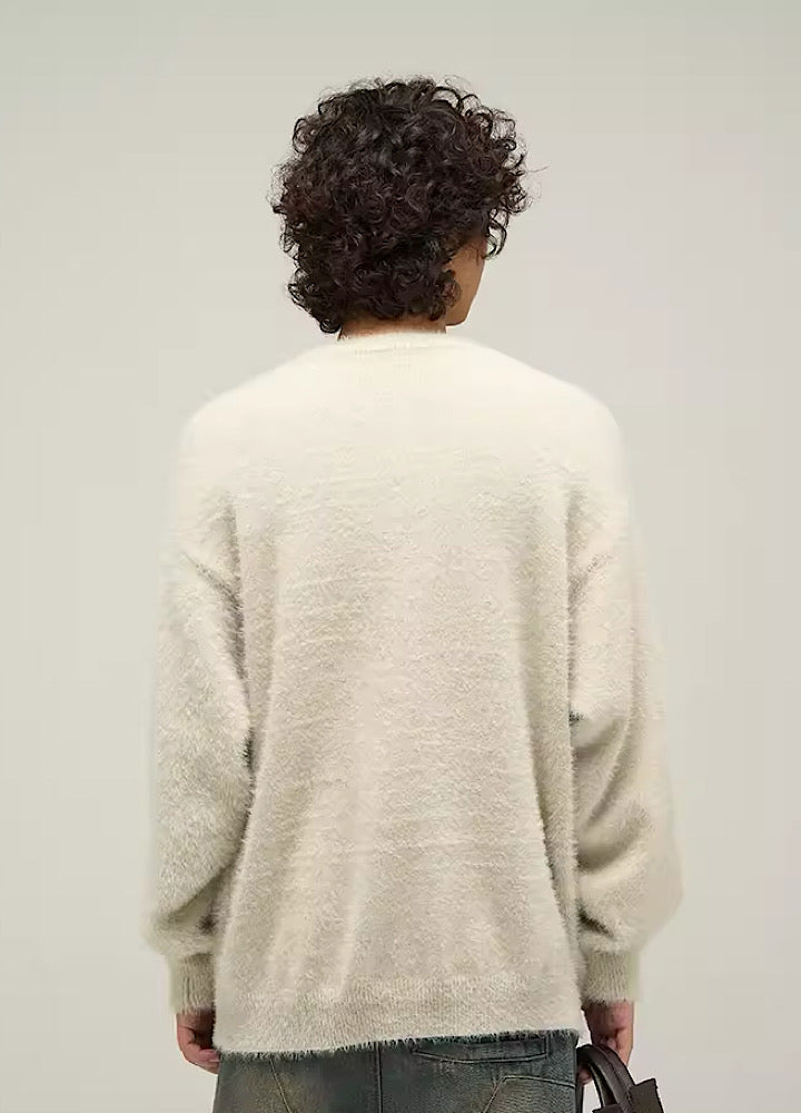 Full version front initial design mohair color knit HL2984 Full version front initial design mohair color knit HL2984