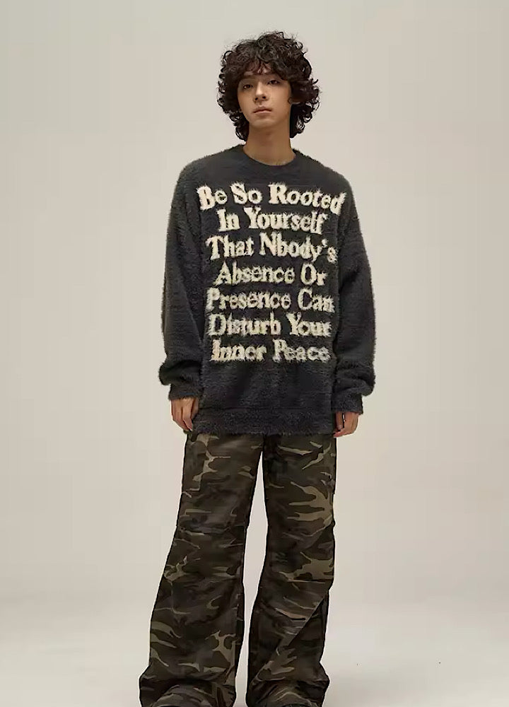 Full version front initial design mohair color knit HL2984 Full version front initial design mohair color knit HL2984
