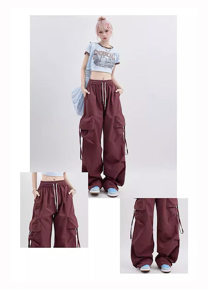 【Rayohopp】Wide over silhouette color design cargo pants  RH0043