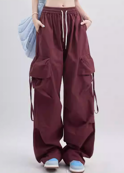 【Rayohopp】Wide over silhouette color design cargo pants  RH0043
