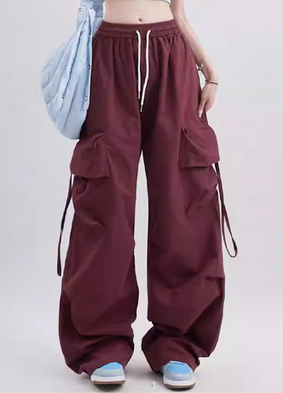 [Rayohopp] Wide over silhouette color design cargo pants RH0043