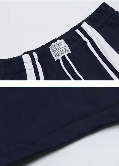 【Rayohopp】White line center sense sporty pants  RH0050