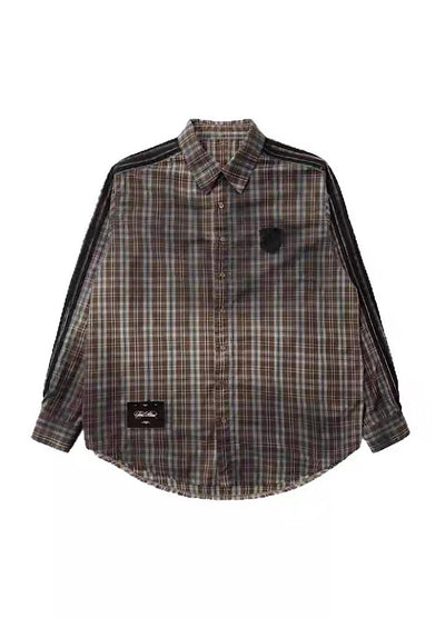【9/5新作】Grunge wash back initial design long sleeve shirt  HL3186