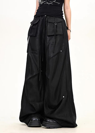 【9/5新作】Special glossy design wide loose silhouette pants  HL3189