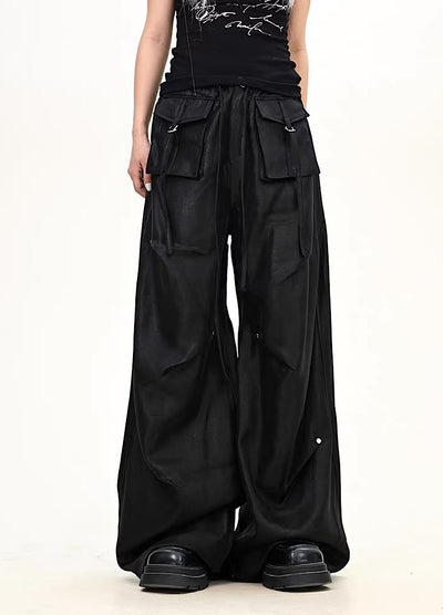 【9/5新作】Special glossy design wide loose silhouette pants  HL3189