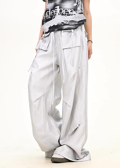 【9/5新作】Special glossy design wide loose silhouette pants  HL3189