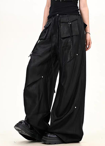 【9/5新作】Special glossy design wide loose silhouette pants  HL3189