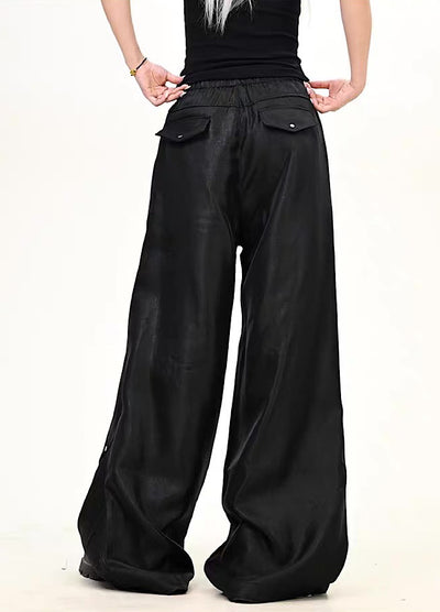 【9/5新作】Special glossy design wide loose silhouette pants  HL3189