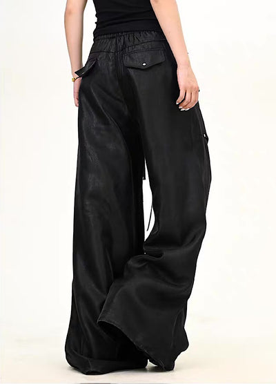 【9/5新作】Special glossy design wide loose silhouette pants  HL3189