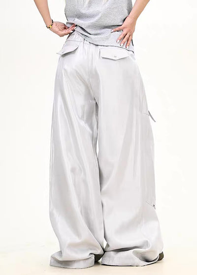 【9/5新作】Special glossy design wide loose silhouette pants  HL3189
