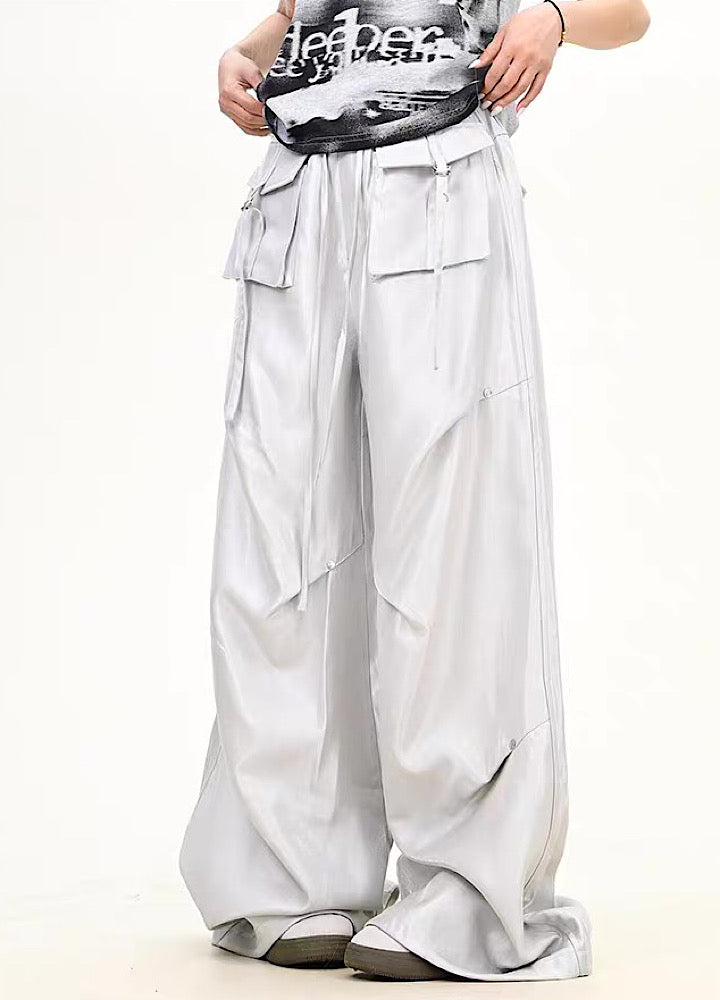 【9/5新作】Special glossy design wide loose silhouette pants  HL3189