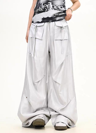【9/5新作】Special glossy design wide loose silhouette pants  HL3189