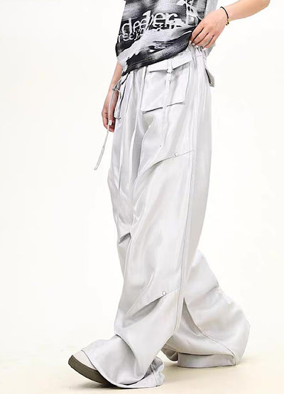 【9/5新作】Special glossy design wide loose silhouette pants  HL3189