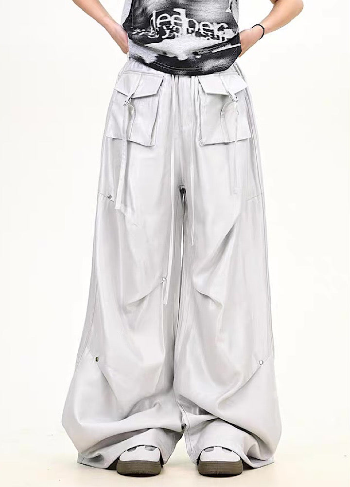 【9/5新作】Special glossy design wide loose silhouette pants  HL3189