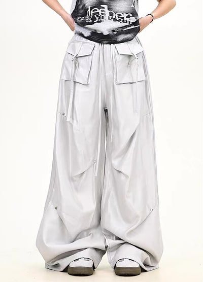 【9/5新作】Special glossy design wide loose silhouette pants  HL3189
