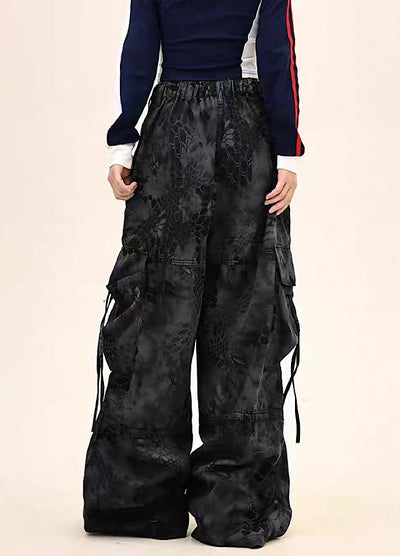 【9/5新作】Random leopard print wide silhouette cargo pants  HL3191