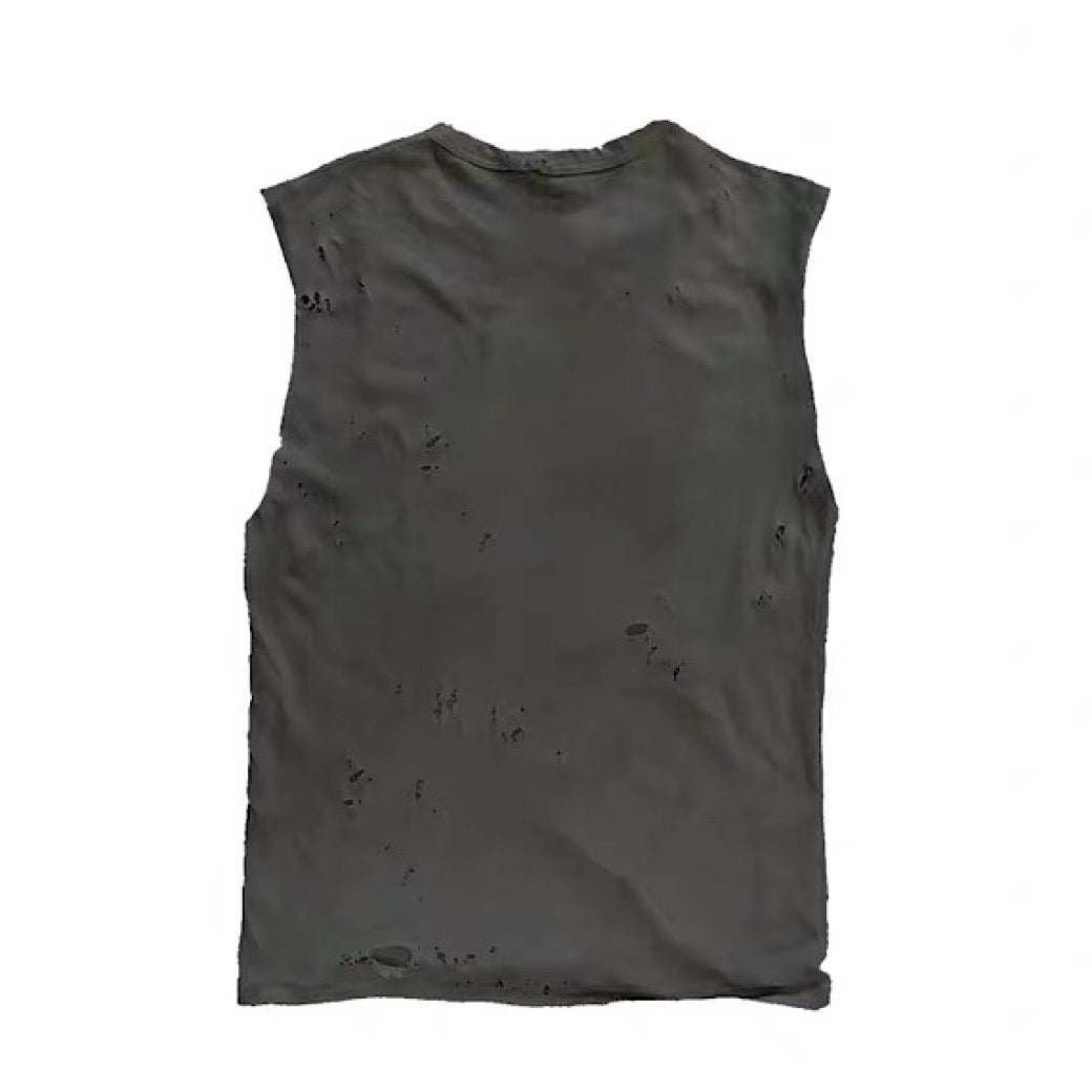 【9/5新作】Crystal Bone Hand Design Distressed Punk Sleeveless  HL3194