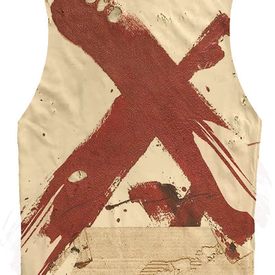 【9/5新作】Cross Red Paint Design Washed Sleeveless  HL3195
