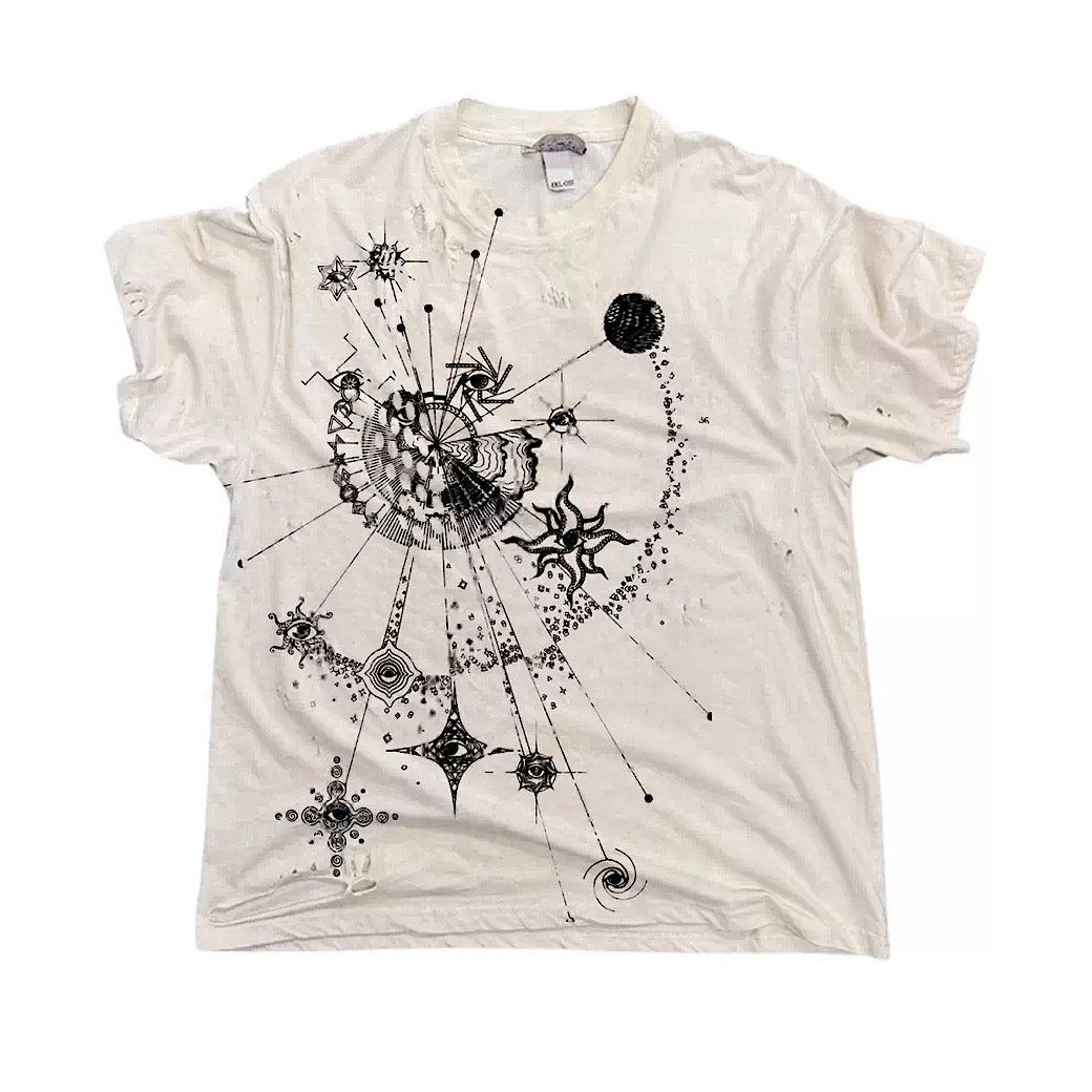 【9/5新作】Muted base moonlight front design short sleeve T-shirt  HL3196