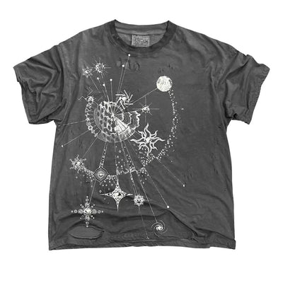 【9/5新作】Muted base moonlight front design short sleeve T-shirt  HL3196