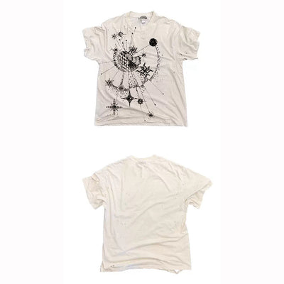 【9/5新作】Muted base moonlight front design short sleeve T-shirt  HL3196