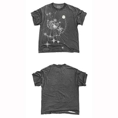 【9/5新作】Muted base moonlight front design short sleeve T-shirt  HL3196